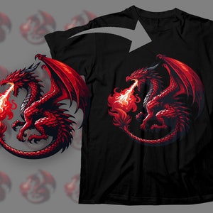 Cryptid Dragon Red Fire Breathing Mythical SVG PNG Clipart ...