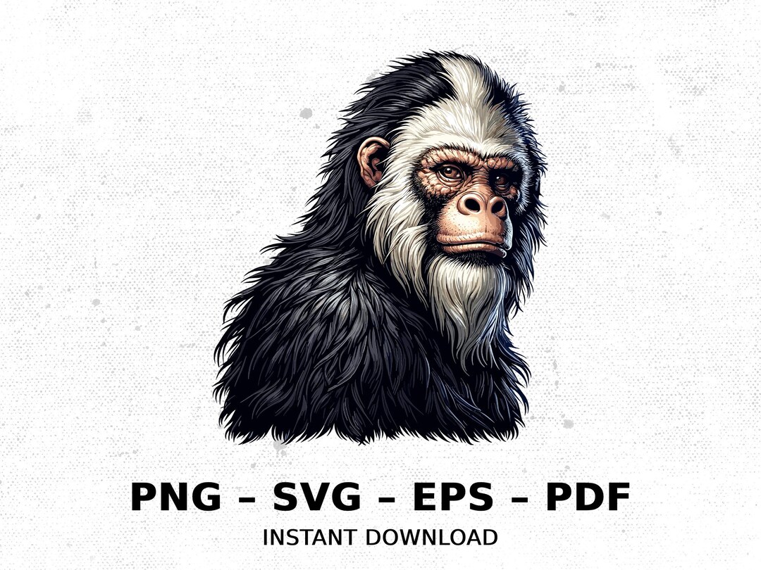 Skunk Ape Cryptid SVG Clipart PNG Sublimation Instant Digital Image