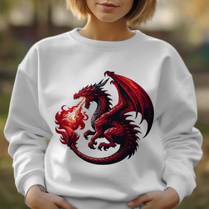 Cryptid Dragon Red Fire Breathing Mythical SVG PNG Clipart ...
