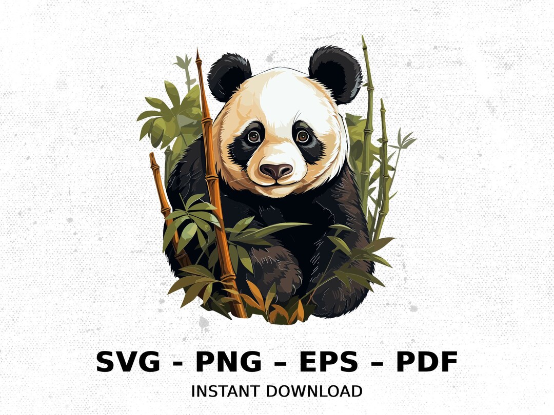 Panda in Bamboo Grove SVG PNG Clipart Sublimation Instant Custom Image ...