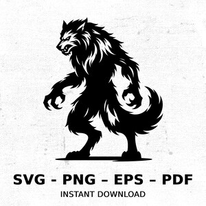 Cryptid Werewolf Lycanthrope SVG PNG Clipart | Sublimation Transparent Watercolor Cartoon Instant Download Elk River Prints Custom