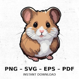 Hamster SVG PNG Clipart | Sublimation Transparent Watercolor Cartoon Instant Download Elk River Prints Custom