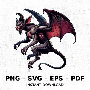 Cryptid Jersey Devil Leeds SVG PNG Clipart | Sublimation Transparent Watercolor Cartoon Instant Download Elk River Prints Custom