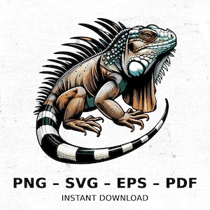Reptile Lizard Iguana SVG PNG Clipart | Sublimation Transparent Watercolor Cartoon Instant Download Elk River Prints Custom