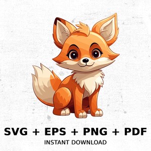 Fox Red Wildlife SVG PNG Clipart | Sublimation Transparent Watercolor Cartoon Instant Download Elk River Prints Custom