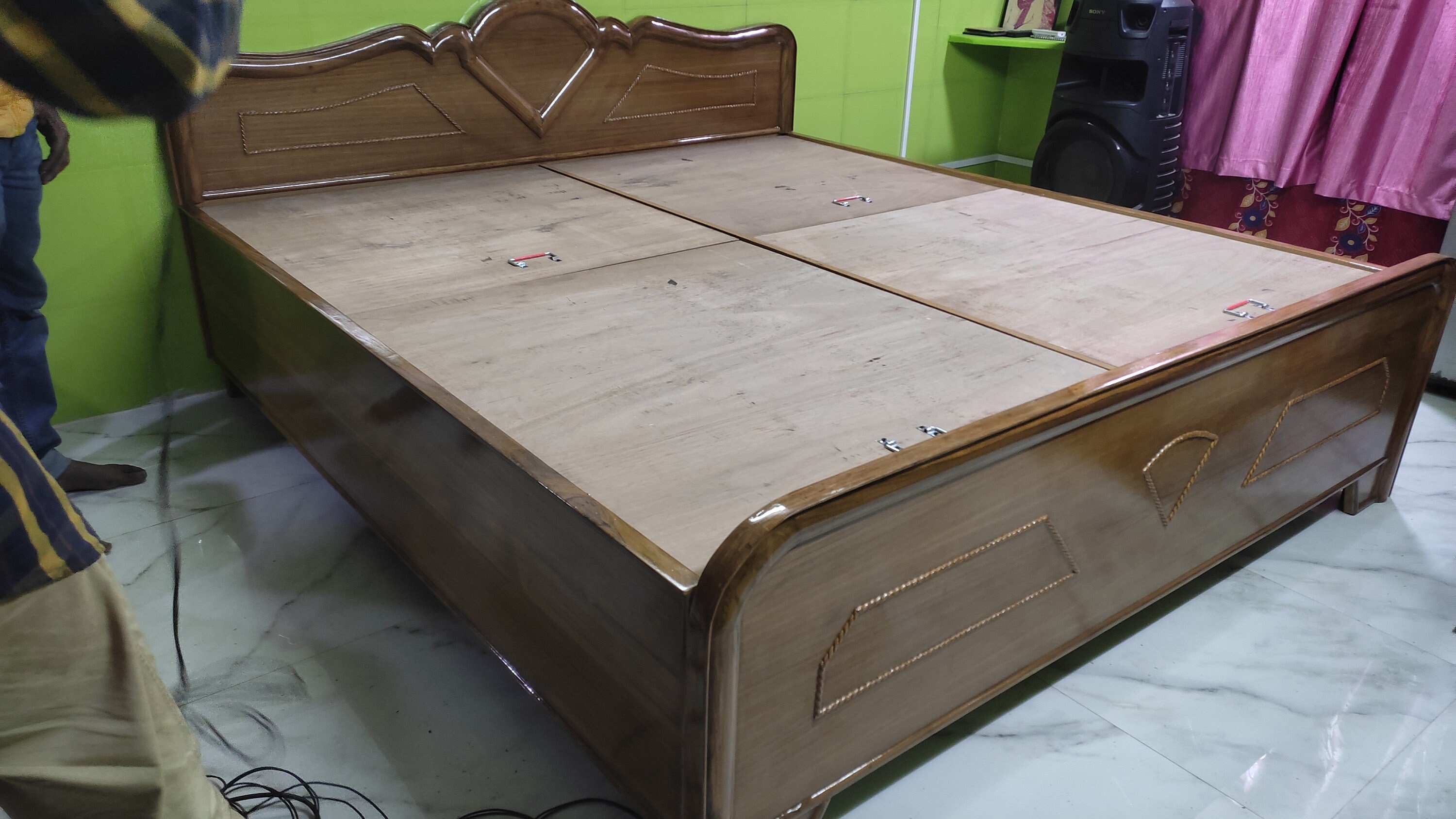 Plain Design King Size Box Bed Wooden Bed for Homes Etsy