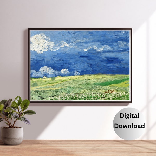 Van Gogh's Wheatfield under Thunderclouds (1890) Digital Download High Quality Wall Art Printable