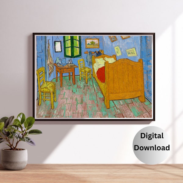 Vincent Van Gogh's The Bedroom (1889) Digital Download High Quality Wall Art Printable