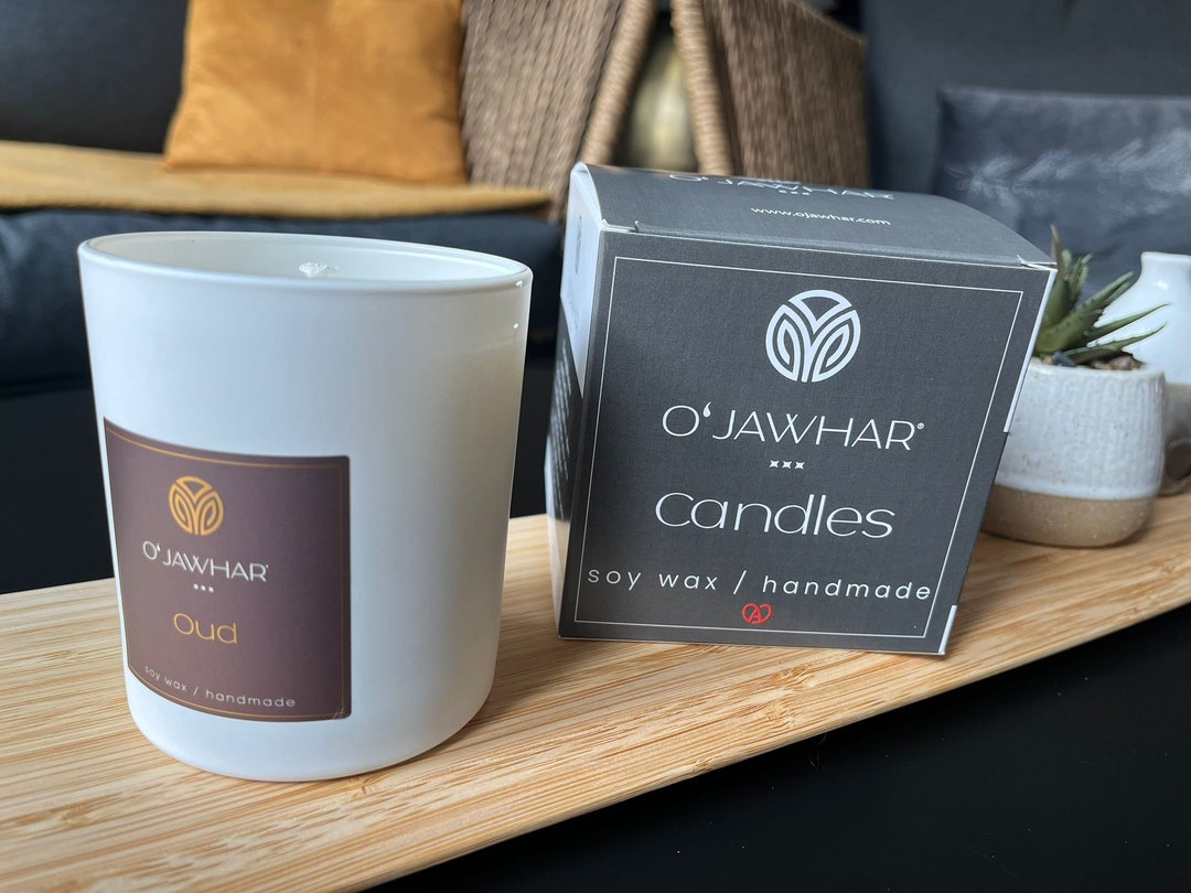 Oud Scented Candle Made in France Luxurious in a Glass Etsy