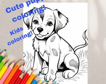 Art For Kids Hub Childrens Desk Kids Book Shelf Kids Fun Coloring Cute puppy coloring Fun For Kids Printable Art Digital Download Colroing