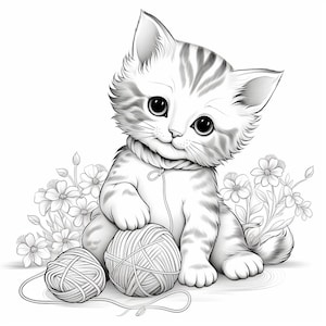 Cute Kitten Children's Coloring