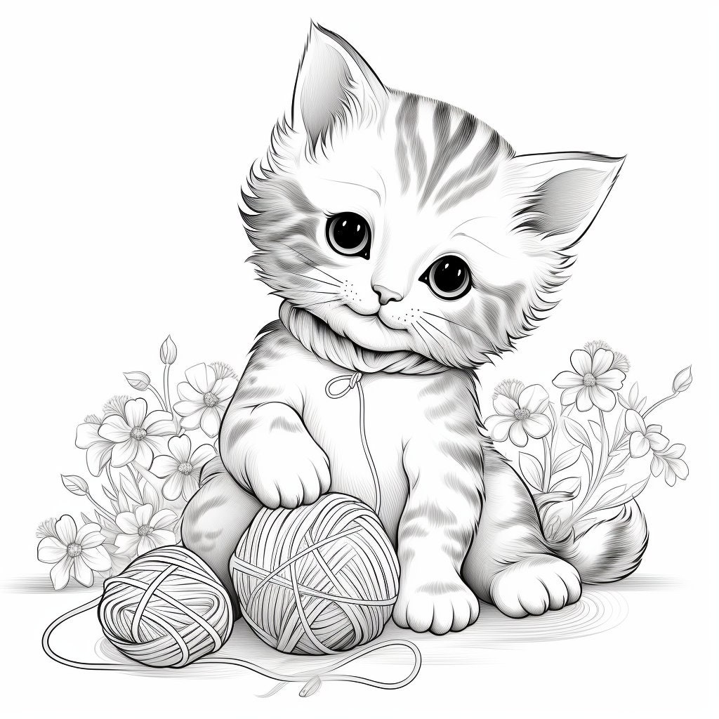 Cute Kitten Children's Coloring