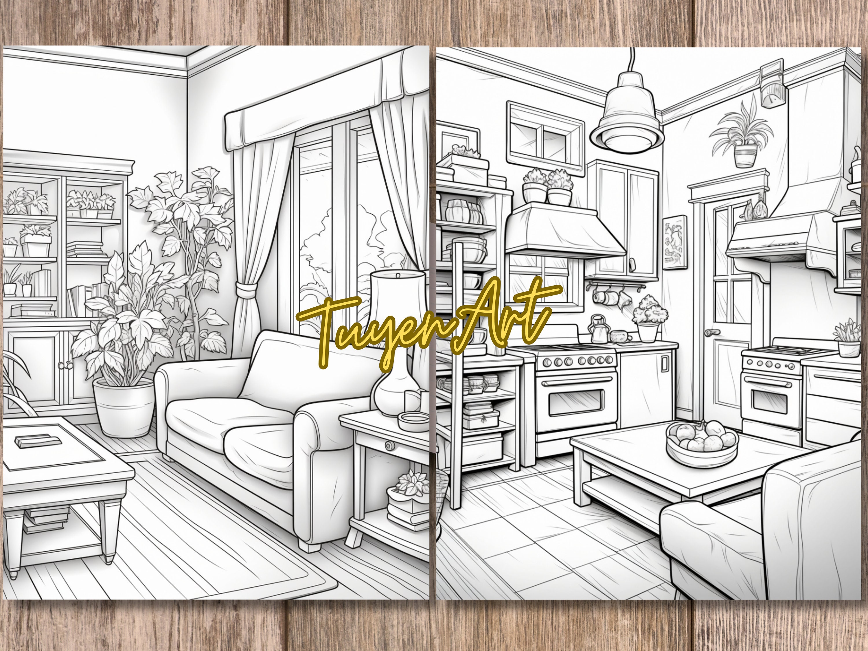 Photo inspiration: Gallery Detail: Apartment Interior Coloring Pages For Adults And For Kids For