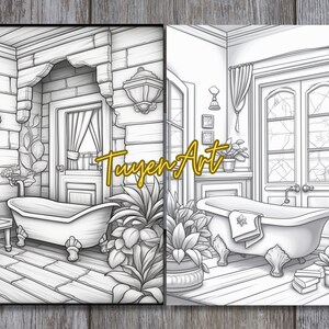 Bathroom Coloring Page, Cute and Cozy Home Interior Design Boho and ...