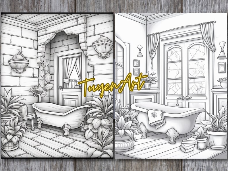 Bathroom Coloring Page, Cute and Cozy Home Interior Design Boho and ...