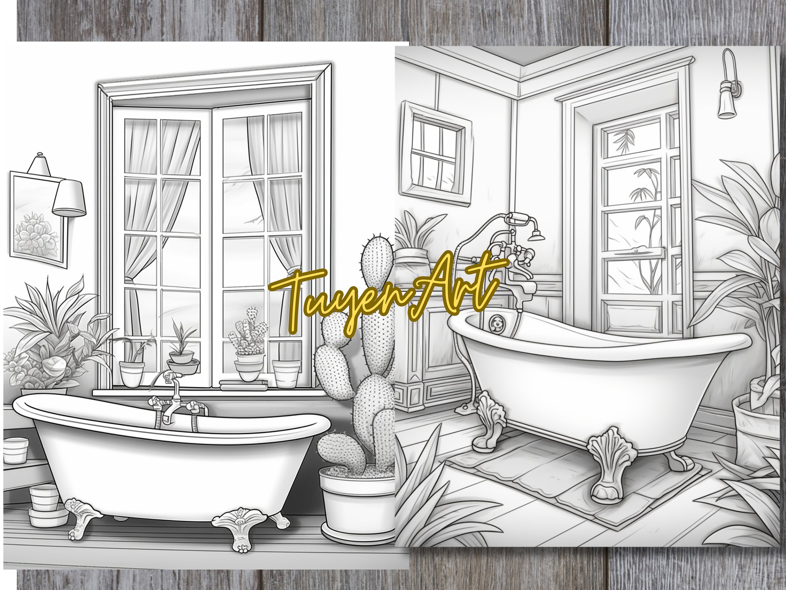 Bathroom Coloring Page, Cute and Cozy Home Interior Design Boho and ...