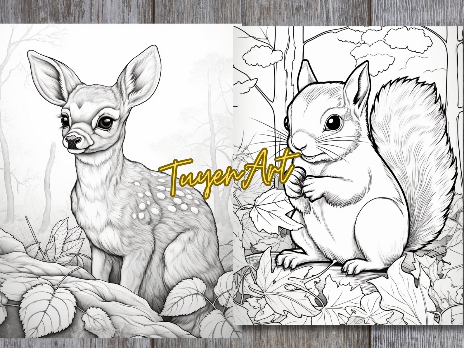 Autumn Animals Coloring Book, Fall Animals Coloring Pages, Autumn Charm