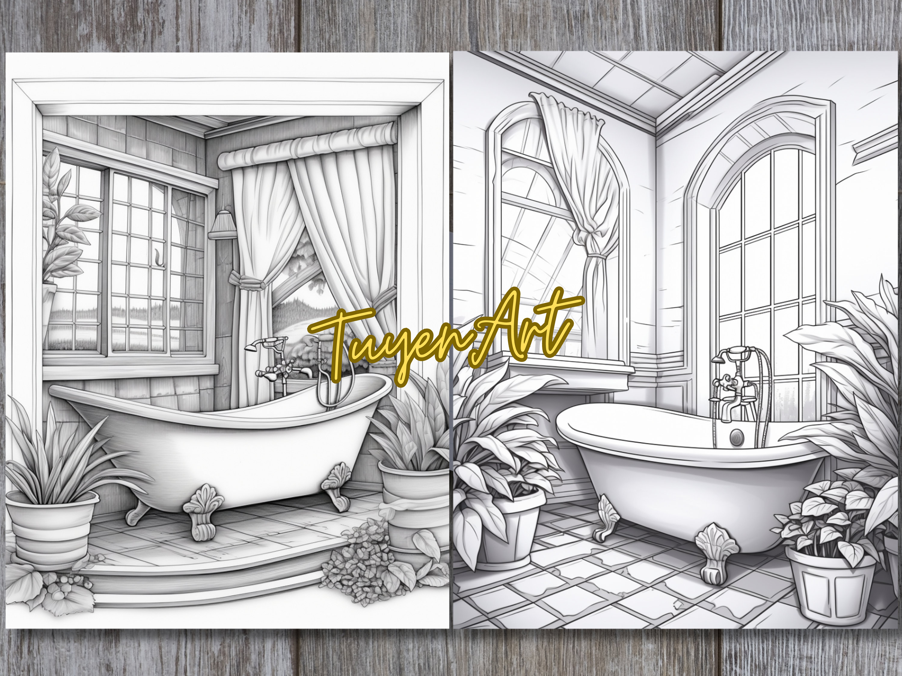 Bathroom Coloring Page, Cute and Cozy Home Interior Design Boho and ...