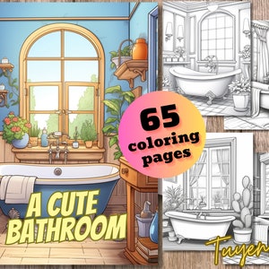 Bathroom Coloring Page, Cute and Cozy Home Interior Design Boho and ...