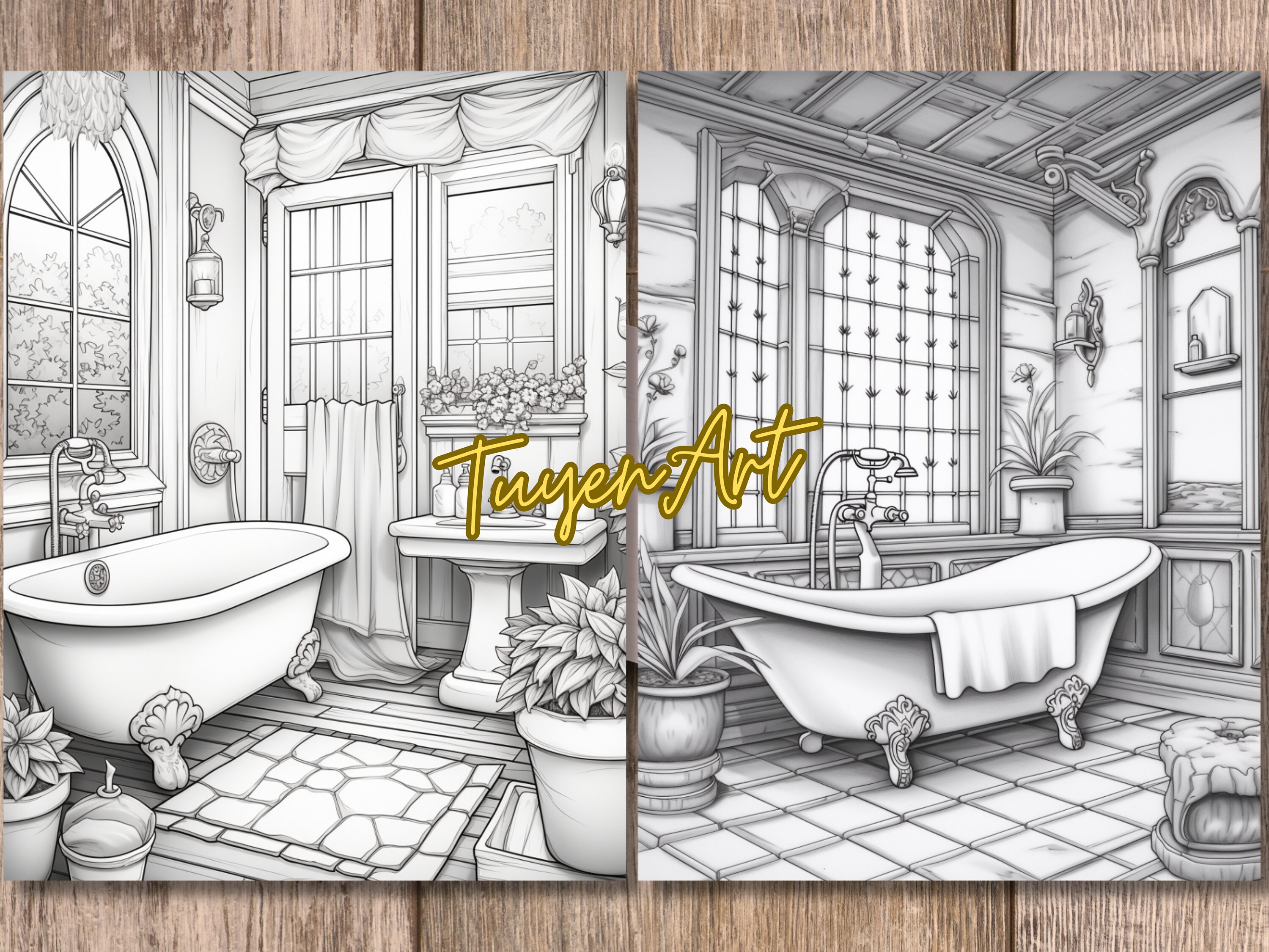 Bathroom Coloring Page, Cute and Cozy Home Interior Design Boho and ...