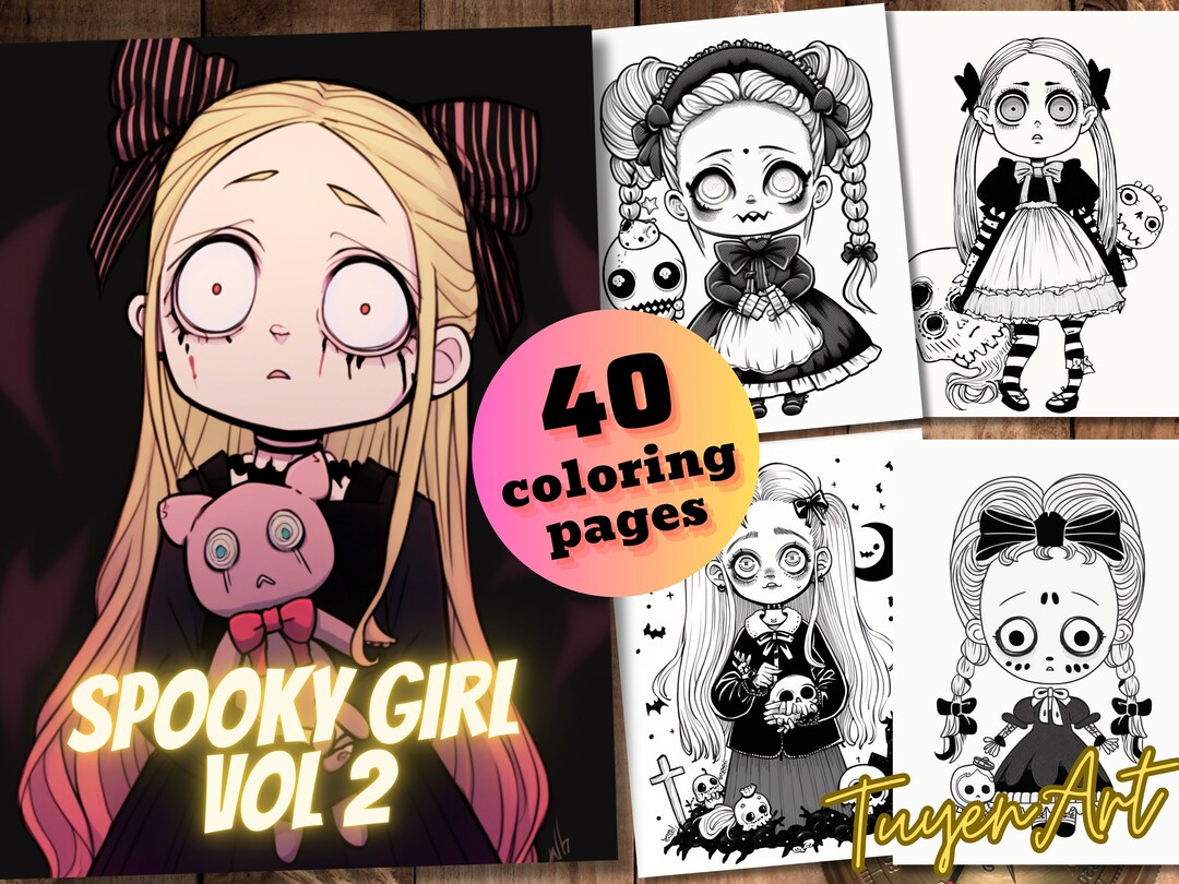 Spooky Girl Vol 2 - Horror Coloring Book for Adults, Coloring Book for ...
