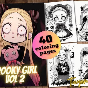 Spooky Girl Vol 2 - Horror Coloring Book for adults, coloring book for kids, Creepy Prints, Instant Download