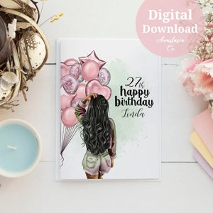 Biglietto di compleanno per donna personalizzato fatto a mano figlia nipote nipote 18° 21° 30° 50° 40°, Cool Girl Card