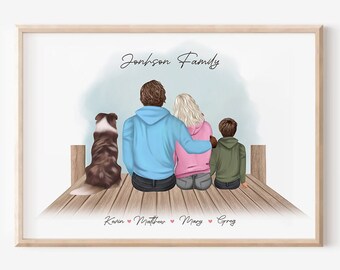 Family Wall Art Decor, PRINT AT HOME, Digital File, Personalized Family Portrait, Family Print, Family Gift, Mothers Day Gift, Xmas