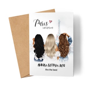 Gepersonaliseerde beste vriendenkaart, gepersonaliseerde vriend verjaardagskaart met steden, geheugenkaart