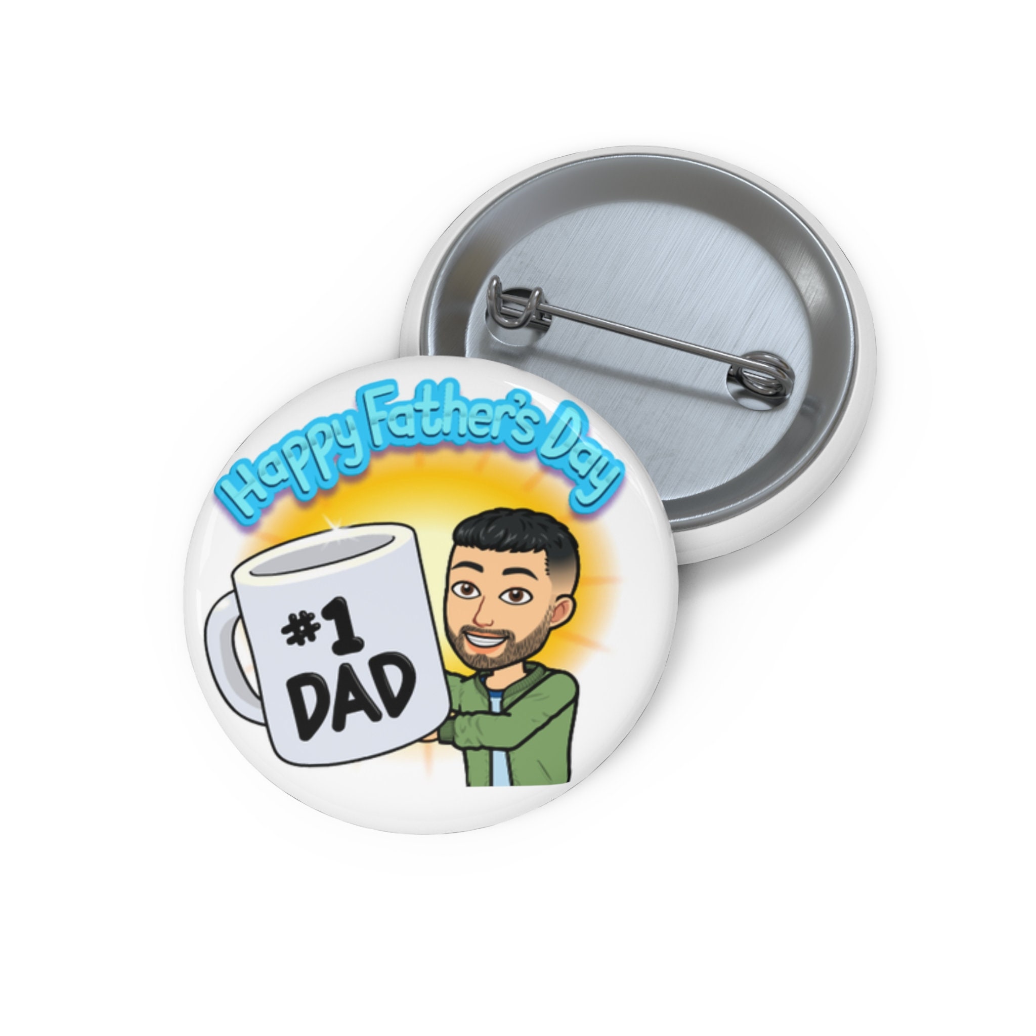 Happy Father's Day Pins Round Button Brooches Clothes Pin Etsy