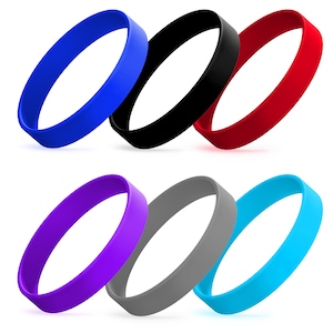 2 Pack Silicone Bracelet - Silicone Bracelet Blanks - Silicone ID Bracelet - Rubber Bracelet - Stretch Bracelet - Wristband - Silicone Band
