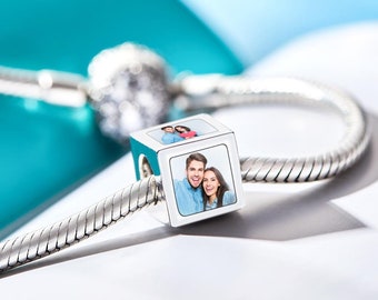 Custom Four-Sided Photo Charm: Personalized Copper Keepsake