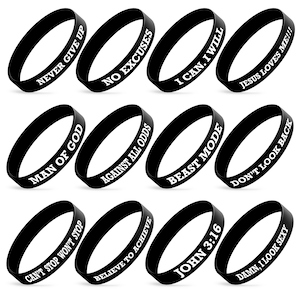 Motivational Wristbands- Motivational Bracelet - Reminder Inspirational Bracelets - Fitness Bracelet - Silicone Religious Bracelet