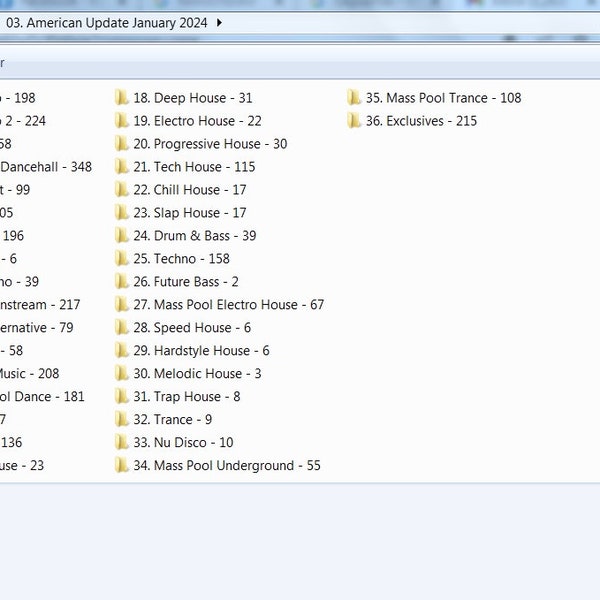 DJ Remixes 28 GB USB January 2024 Pop Dance House Edm Hip Hop r&b reggae afrobeats soca Rock Country and more