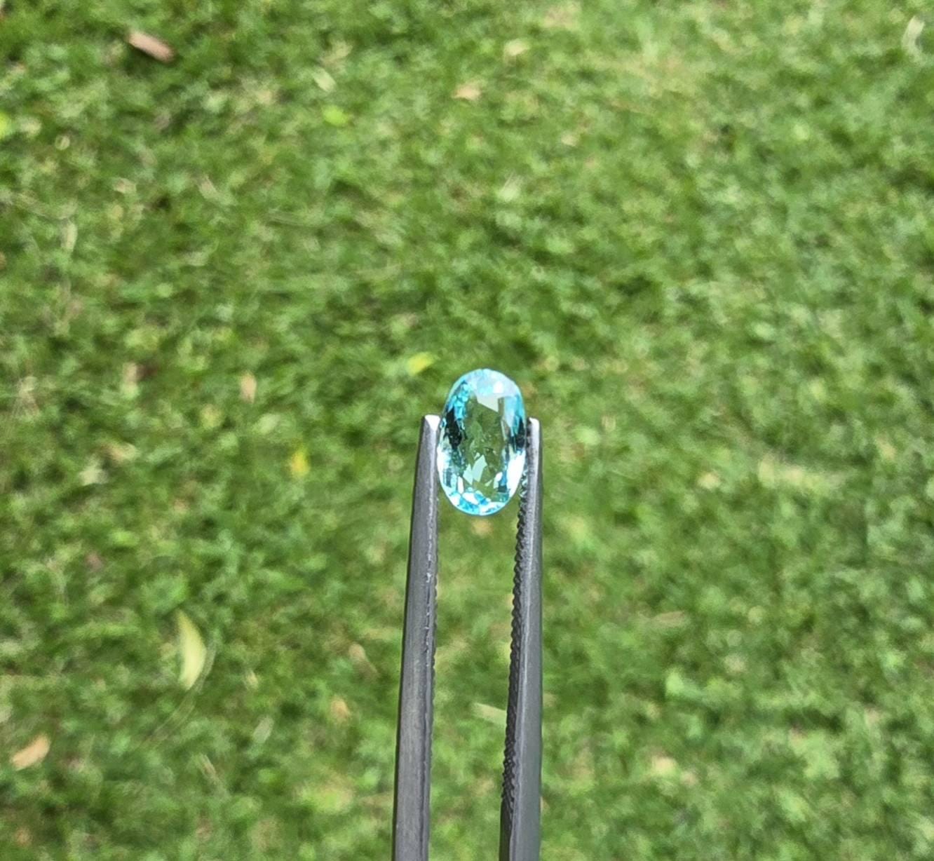 Tourmaline Paraiba 0.48 Carat – Certifiée American International GemLab, Neuf Avec étiquettes, Pierre Rare Et Vibrante