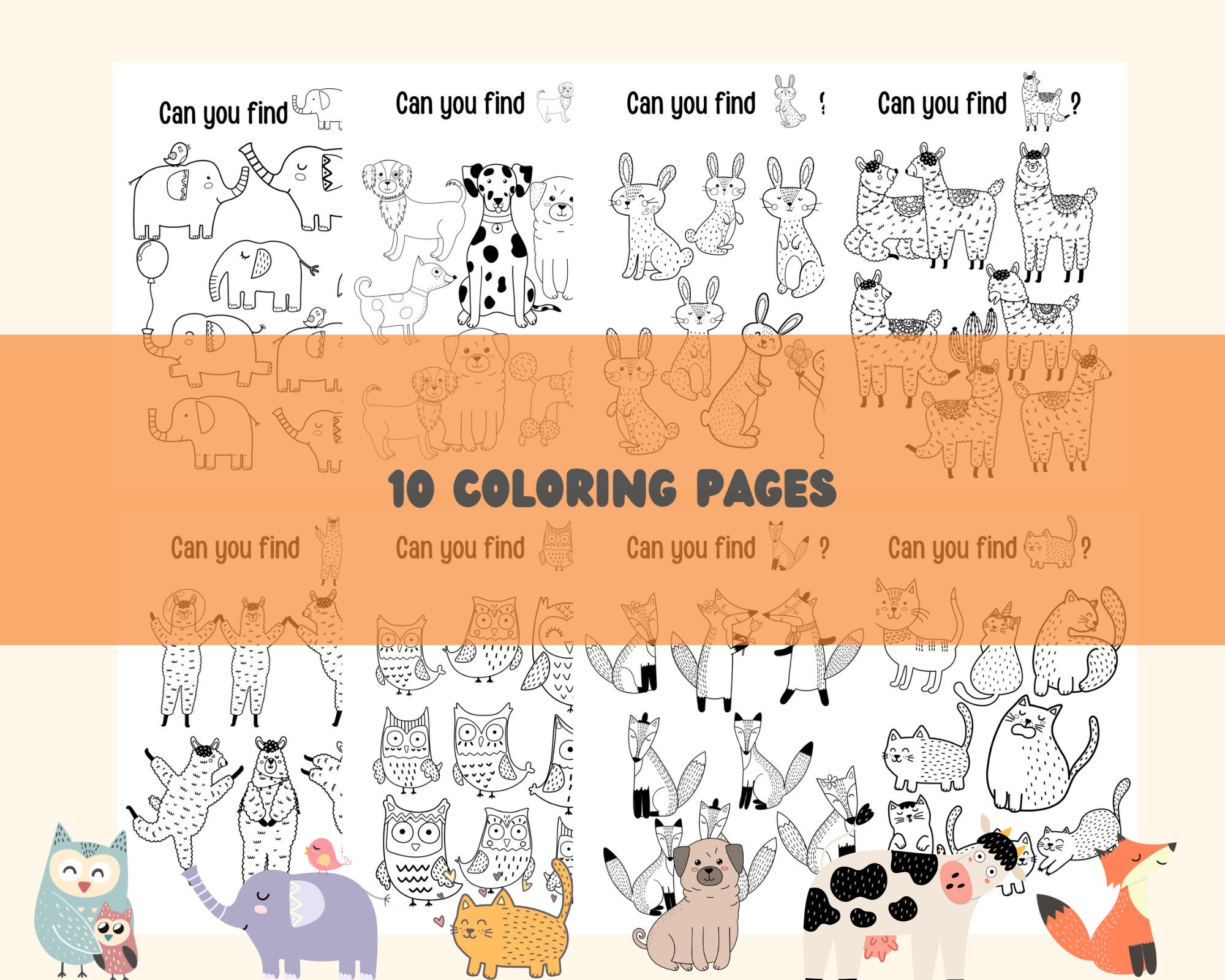 Find and Color Printable Pages for Kids 10 Pages of Fun - Etsy