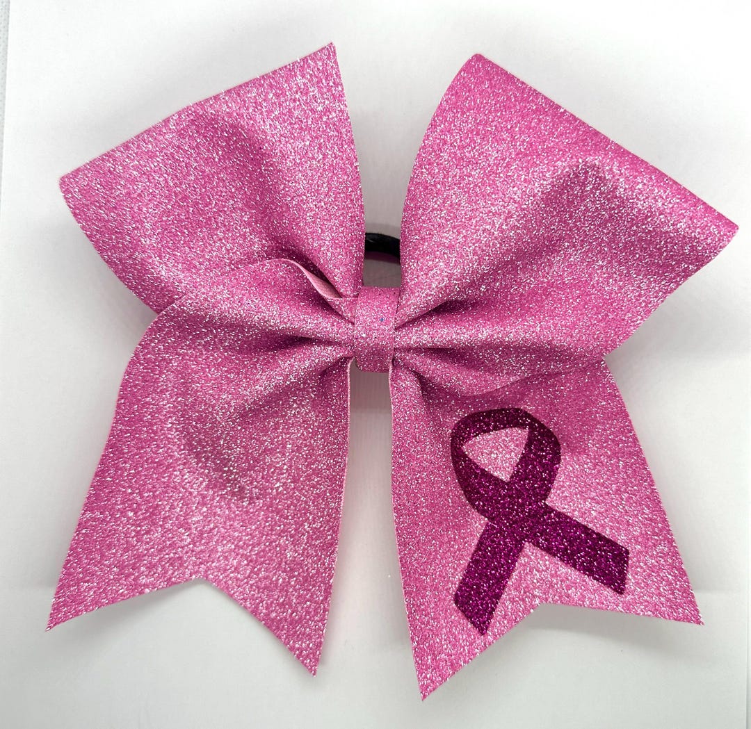 Pink Glitter Bow With Darker Pink Ribbon on Tail - Etsy