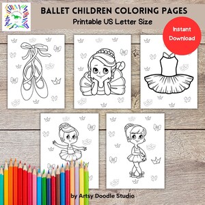Cute Ballet Printable Coloring Pages for Kids, Toddlers, Preschoolers, Coloring Book, Coloring Page Kindergarten and Homeschool