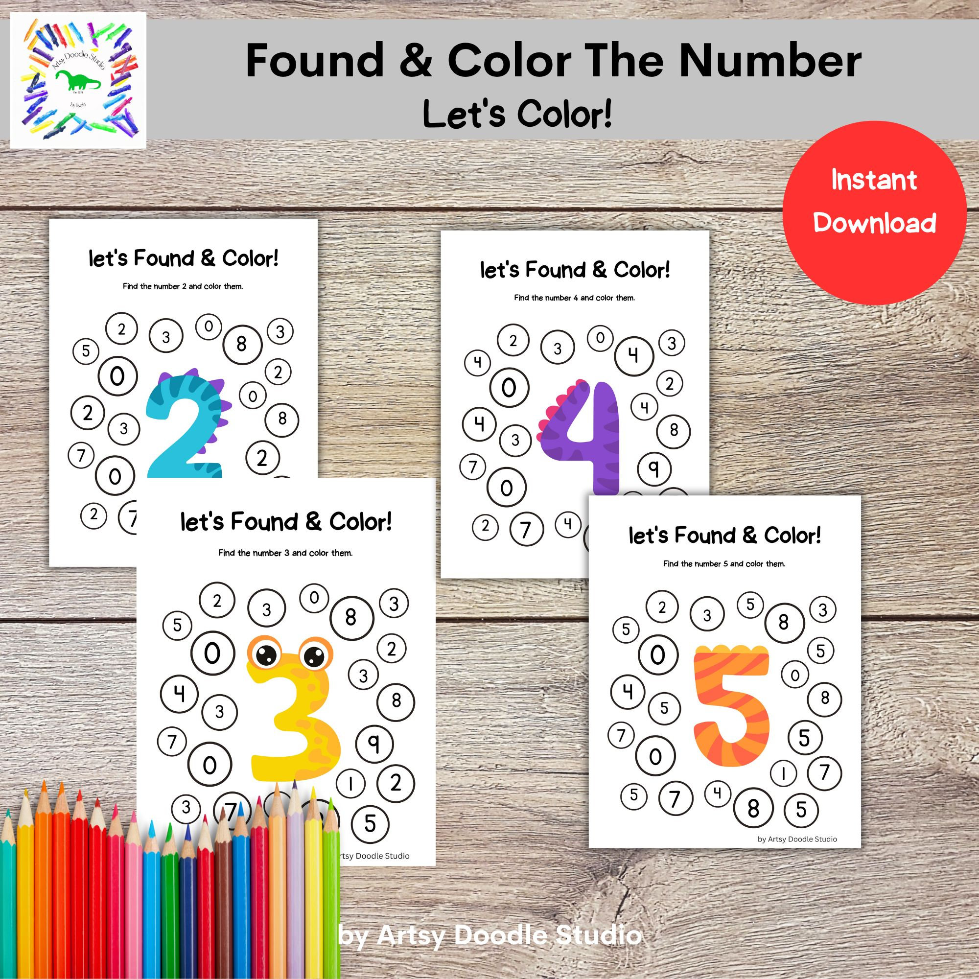 10 Pages Founding Counting and Tracing NUMBERS 1-10, Printable PDF ...