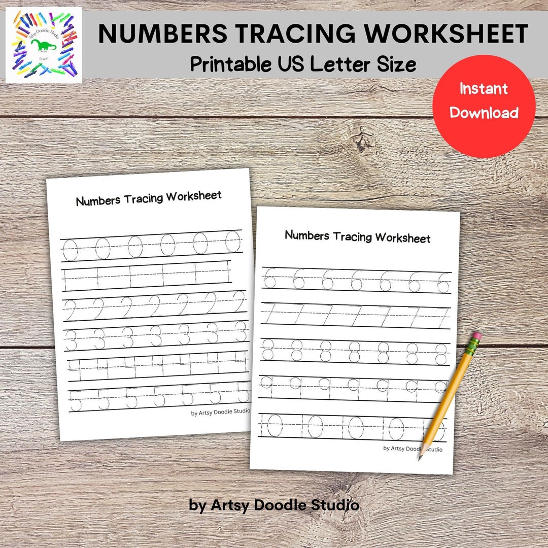 Numbers Worksheet, Handwriting Practice, Number Writing, Number Tracing