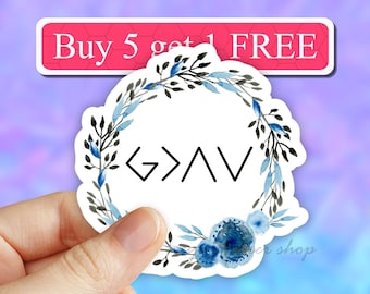 Floral God is Greater Than The Highs and Lows Sticker, Christian Sticker, Faith Stickers, Vinyl Sticker, Aesthetic stickers, Laptop decal
