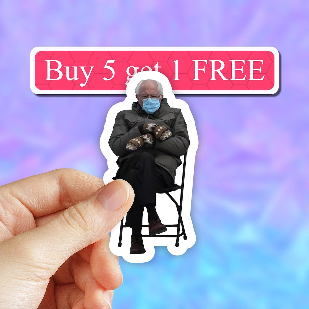 Bernie Sanders Mittens Meme Sticker Bernie Meme Stickers Bernie