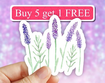 Purple Lavender Flowers Sticker, Laptop Stickers, Aesthetic Stickers, Vinyl Stickers, Water bottle Decal, Computer Stickers