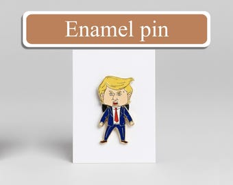 Trump Happy face Enamel pin, funny trump meme lapel pin, happy face trump enamel pin with wavy american flag, trending memes pin