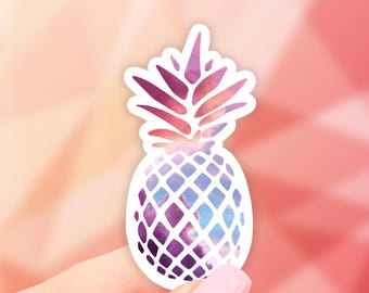 Watercolor Pineapple Sticker, Fruit Laptop Stickers, VSCO Stickers, Laptop, Aesthetic, Vinyl Decal, Water bottle, Computer Sticker, Tumbler