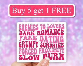 Enemies to lovers, dark romance, slow burn sticker, book stickers, nostalgia stickers for Kindle, reading stickers, booktok laptop stickers