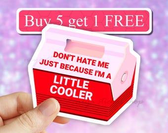 Don't Hate Me Because I'm A Little Cooler Sticker, meme Funny Sticker, Funny Laptop Decal, Water Bottle Sticker, car decal, camping sticker