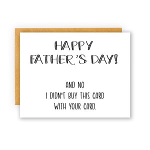 Hilarious Father&#39;s Day Card, Snarky card for Dad, funny Gift for dad, funny dad card, financial burden card, card from son, from daughter