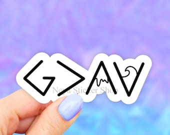 God is Greater Than The Highs and Lows Sticker, Christian Sticker, Faith VSCO Stickers, Vinyl Sticker, Aesthetic stickers, Laptop decal