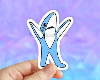 Left Shark Sticker, Meme Stickers, Blue Shark Laptop Stickers, Aesthetic stickers, Laptop decal, Water bottle, Computer, Bumper Sticker